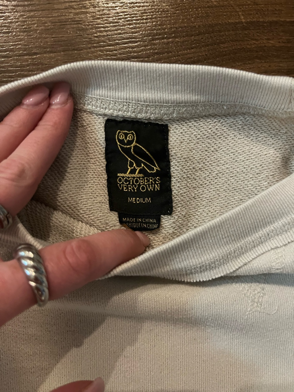 OVO October’s Very Own Beige Crewneck Sweatshirt. Size Medium - Picture 3 of 3